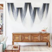 Penduração de parede em macramê IOWER, grande arte em fibra azul tingida