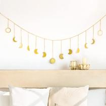 Penduração de parede Moon Phase Garland Mkono Metal Gold 55cm