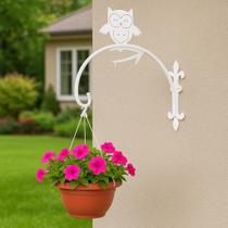 Pendurador De Vaso Gancho Suporte Para Flores Modelo Coruja Decorativo Resistente Durável Pendurador De Vaso Gancho Suporte Para Flores Modelo Coruja Decorativo Resistente Durável