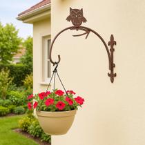 Pendurador De Vaso Gancho Suporte Para Flores Modelo Coruja Decorativo Resistente Durável