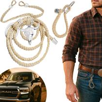 Penduricalho Bege Porta Chaves Retrovisor de Carro Cabeça de Boi Prateado