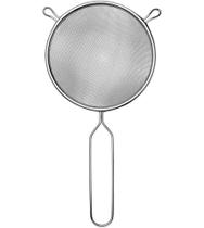 Peneira 14cm Diâmetro Por 28cm Comprimento Coar Polvilhar em Aço Inox