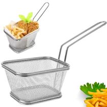 Peneira Cesto Para Fritura Servir Porções Inox Aço Peneira Cesto Para Fritura Servir Porções Inox Aço