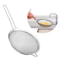 Peneira Com Cabo Aço Inox Com Apoio Modelo Luxo Ke Home 18cm