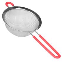 Peneira de aço inox com cabo revestido em silicone 12 cm