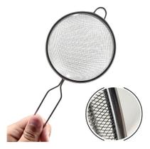 Peneira De Cozinha Inox 10cm Forte Coar Suco Polpa Polvilhar Peneira De Cozinha Inox 10cm Forte Coar Suco Polpa Polvilhar