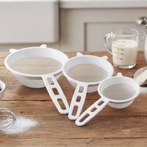 Peneira de Cozinha Kit 3 Tamanhos Coador Plástico Multiuso Pequeno, Médio e Grande