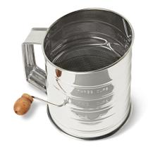 Peneira de Farinha Amazon Basics em Aço Inoxidável com Manivela, Capacidade de 3 Xícaras