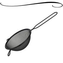 Peneira Em Aço Inox Preto De Cozinha Fina Coador MimoStyle Escorrer Macarrão Polvilhar Coar Massa