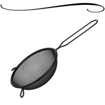 Peneira Em Aço Inox Preto De Cozinha Fina Coador MimoStyle Escorrer Macarrão Polvilhar Coar Massa