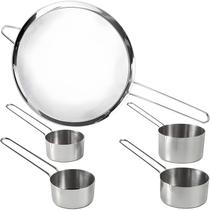 Peneira Inox E Medidores Aço Inox 4 Peças Brinox Top Pratic Peneira Inox E Medidores Aço Inox 4 Peças Brinox Top Pratic
