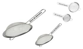 Peneiras De Aço Inox Kit 4 Unidades - Utensilio De Cozinha Peneiras De Aço Inox Kit 4 Unidades - Utensilio De Cozinha