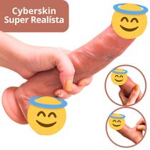 Pênis Dildo Realístico Vai Vem Vibração Controle Imita Pele