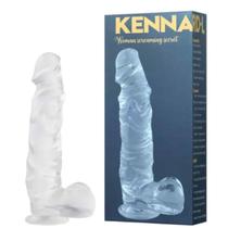Pênis realístico transparente grande com ventosa 25 cm Kenna - Rohs