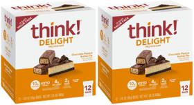 pense! Delight Keto Protein Bars Torta de chocolate com manteiga de amendoim 24 barras