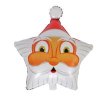 Pentagrama de balão de Natal Mylar em forma de Papai Noel 48x60cm