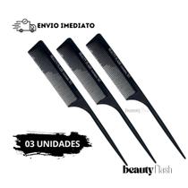 Pente Carbono Antiestático 565 Beauty Flash Cabo Fino Cerdas Longas Profissional Resistente ao Calor Pente Carbono Antiestático 565 Beauty Flash Cabo Fino Cerdas Longas Profissional Resistente ao Calor