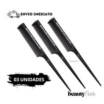 Pente Carbono Antiestático Antifrizz 56 Beauty Flash Profissional Cerdas finas e Cabo fino Pente Carbono Antiestático Antifrizz 56 Beauty Flash Profissional Cerdas finas e Cabo fino