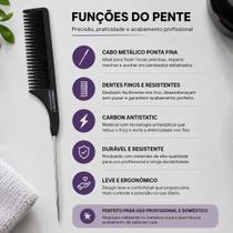 Pente Carbono Antiestático Toni Guy Com Cabo Metálico Profissional Para Mechas Pente Carbono Antiestático Toni Guy Com Cabo Metálico Profissional Para Mechas
