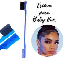 Pente com Escova Azul para Baby Hair
