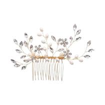 Pente De Cabelo Artesanal Com Pérolas E Cristais Para Noivas - Acessório De Estilo Para Casamento