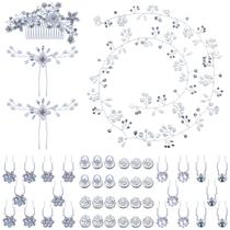 Pente de cabelo de casamento Juexica Bride Pearl Flor em forma de U x48