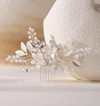 Pente de cabelo de casamento SWEETV Bridal Crystal Accessory Silver