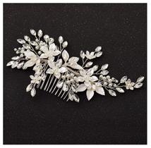 Pente de cabelo de casamento SWEETV feito à mão Pearl Flower Bridal Pente de cabelo de casamento SWEETV feito à mão Pearl Flower Bridal