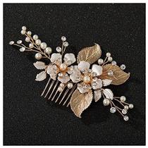 Pente de cabelo de casamento SWEETV Gold com strass para mulheres Pente de cabelo de casamento SWEETV Gold com strass para mulheres