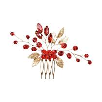 Pente De Cabelo De Noiva Com Pérolas Brancas E Strass Em Formato De Flor Dourada, Presilha De Cabelo