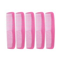 Pente De Cabelo Duplo Com Dentes Finos Resistente Ao Calor Preto 5 Peças