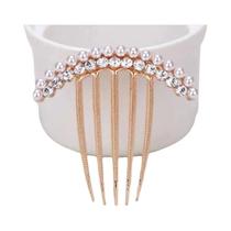 Pente De Cabelo Em Metal Pérola Com Diamante, Acessório De Cabelo Para Presentes De Feriado Para Pente De Cabelo Em Metal Pérola Com Diamante, Acessório De Cabelo Para Presentes De Feriado Para