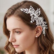 Pente de Cabelo EVAZEN com Strass Prateado para Noivas 11 cm Pente de Cabelo EVAZEN com Strass Prateado para Noivas 11 cm
