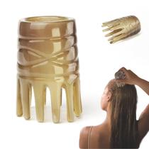 Pente de Cabelo GOGOVDA de Chifre com Dentes Largos para Massagem no Couro Cabeludo