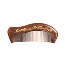 Pente de Cabelo WOOYALIN de Sândalo com Incrustação de Ouro e Dentes Finos Pente de Cabelo WOOYALIN de Sândalo com Incrustação de Ouro e Dentes Finos