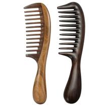 Pente de dentes largos de madeira Louise Maelys para cabelos encaracolados e grossos