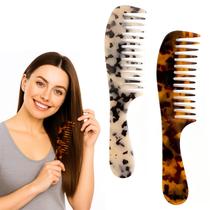 Pente de Dentes Largos UKSKS Acetato de Celulose Kit com 2 Unidades