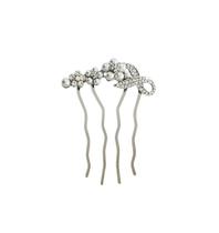 Pente de festa para cabelo com pérolas e cristais decorativos