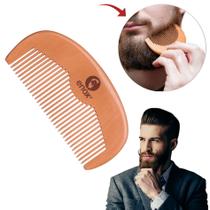 Pente De Madeira - Meia Lua - Pequeno Para Barba E Cabelo