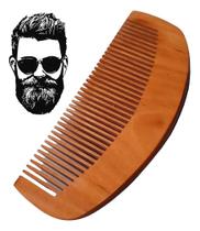 Pente De Madeira Para Barba E Bigode Curvo Clássico Meia Lua