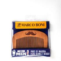 Pente de Madeira Para Barba e Bigode Marco Boni Ref:1360