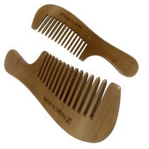 Pente de madeira wood line premium dentes largos marco boni 1204