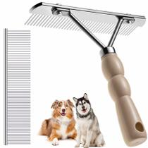 Pente de metal de dentes longos Dog Rake Twellife para cães grandes