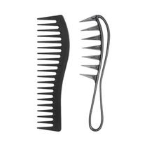 Pente De Plástico Com Dentes Largos Para Cabelos Cacheados, Acessórios De Barbeiro