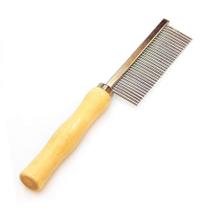 Pente Duplo Napi 40 Dentes com Cabo de Madeira para Cães e Gatos - Tamanho M