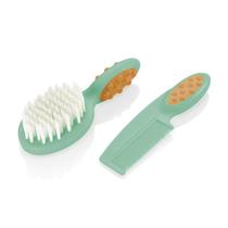 Pente e escova para cabelo soft touch verde - bb156