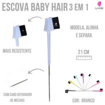 Pente /Escovinha Para Manusear Baby Hair 3 em 1 Com Cabo Auxiliar De Aço