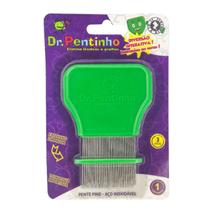 Pente Fino Aço Inox Verde Piolhos e Lêndeas - Dr. Pentinho