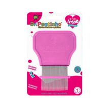 Pente Fino Aço Inoxidável Rosa Com Limpador - Dr. Pentinho