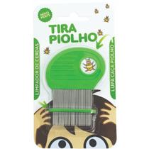 Pente Fino de Aço Inox com Lupa Verde para Cabelo